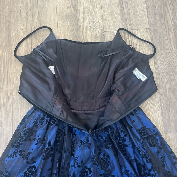 Gunne Sax by Jessica McClintock 90's Y2K formal corset Blue Black Sz 7/8 Whimsy - Picture 5 of 6